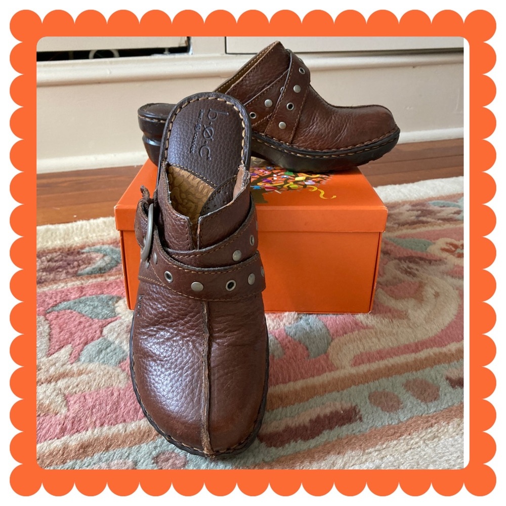 BOC Brown Leather Clogs